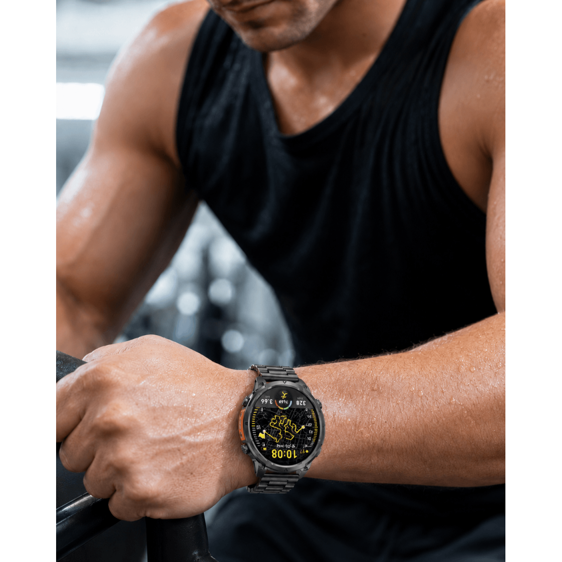 Smartwatch Microwear MK100 - Black Steel
