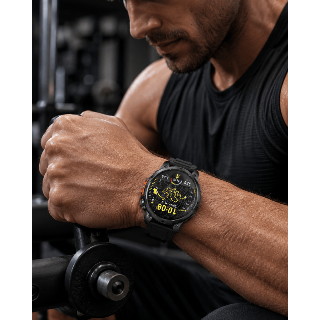 Smartwatch Microwear MK100 - Black Silicone