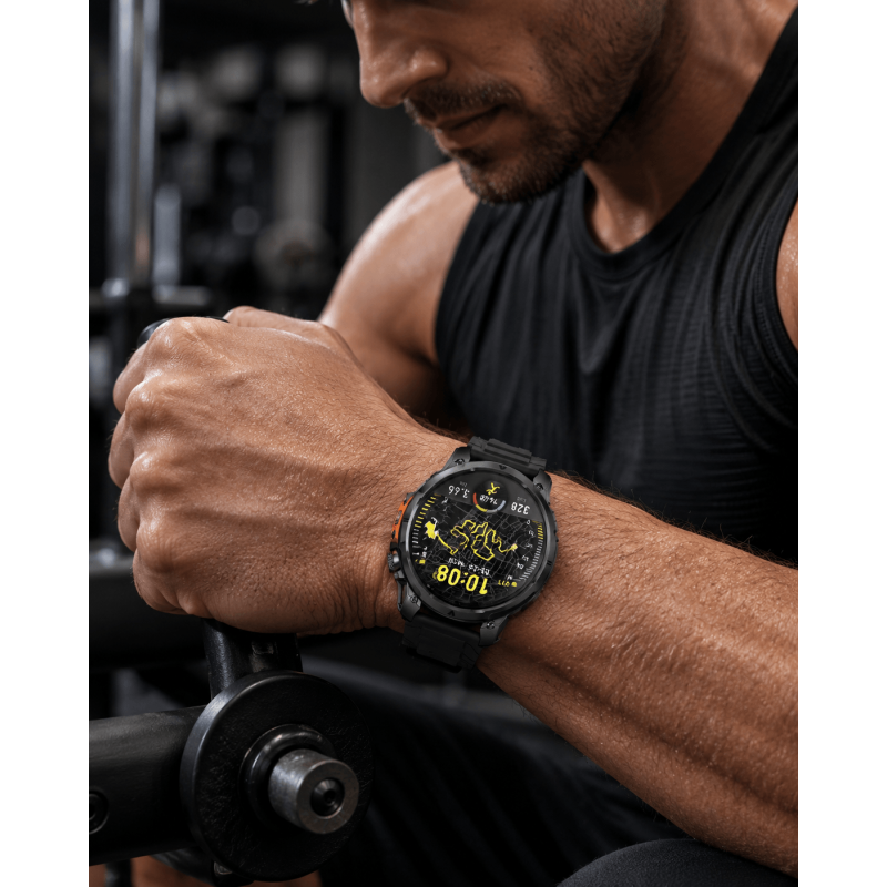Smartwatch Microwear MK100 - Black Silicone