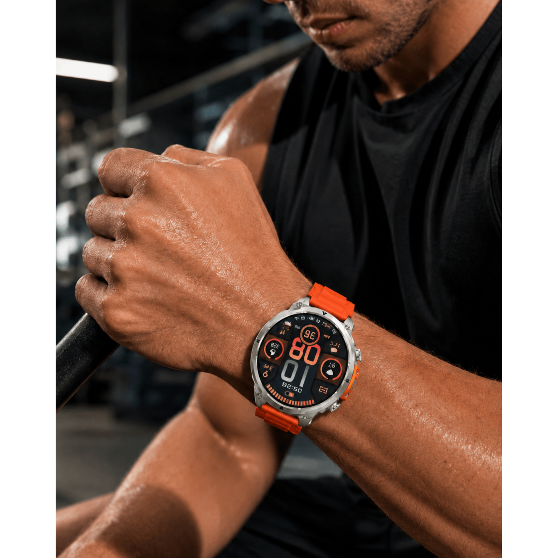 Smartwatch Microwear MK100 - Orange Silicone
