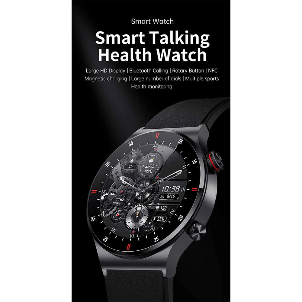 Smartwatch Microwear QW33 - Black Steel