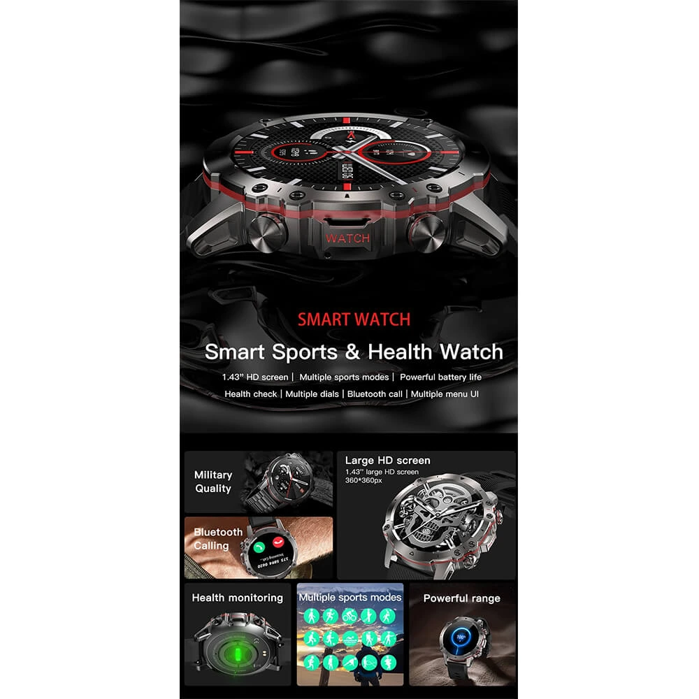 Smartwatch Microwear AK56 400mAh - Silver  Steel 