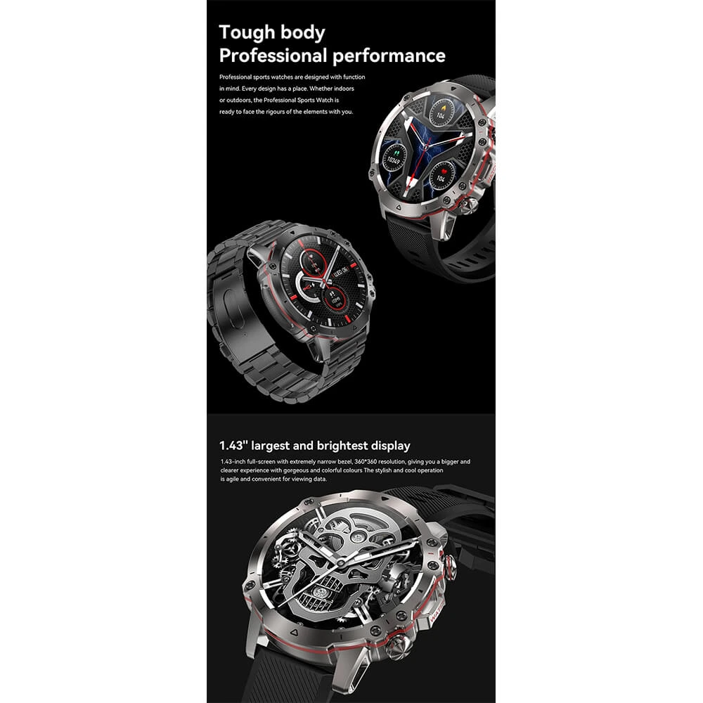 Smartwatch Microwear AK56 400mAh - Silver  Steel 