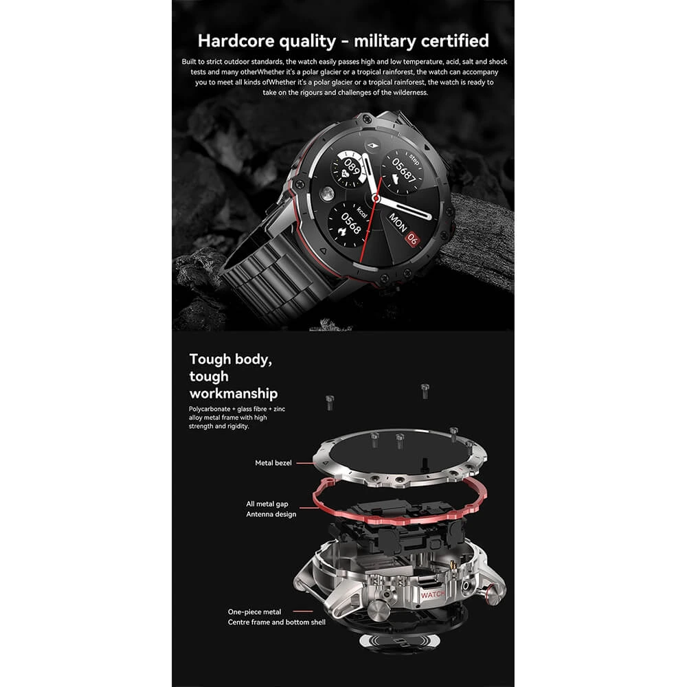 Smartwatch Microwear AK56 400mAh - Silver  Steel 