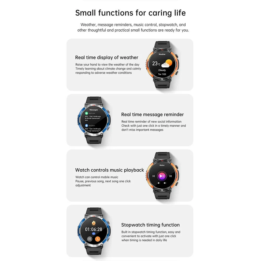 Smartwatch Microwear X11 420mAh - Black Blue