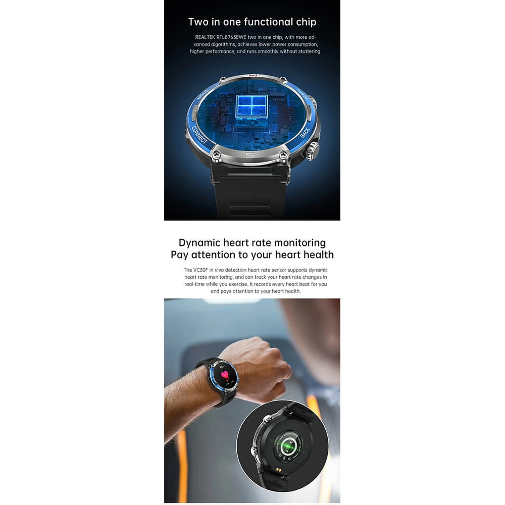 Smartwatch Microwear X11 420mAh - Black Blue