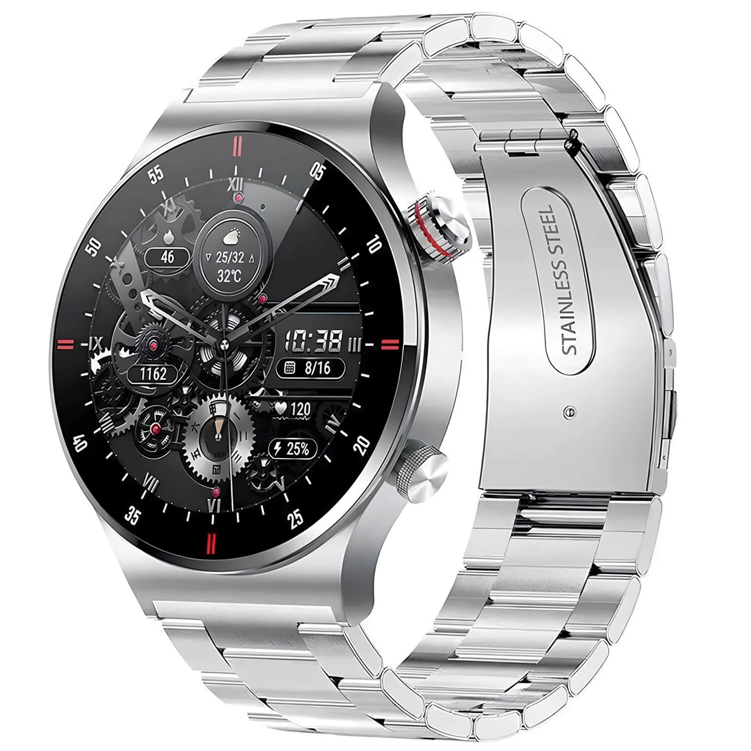 Smartwatch Microwear QW33 - Steel Silver