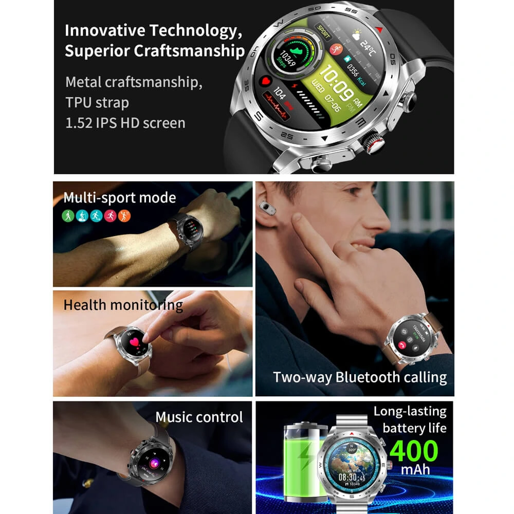 Smartwatch Microwear K95 - Steel Silver