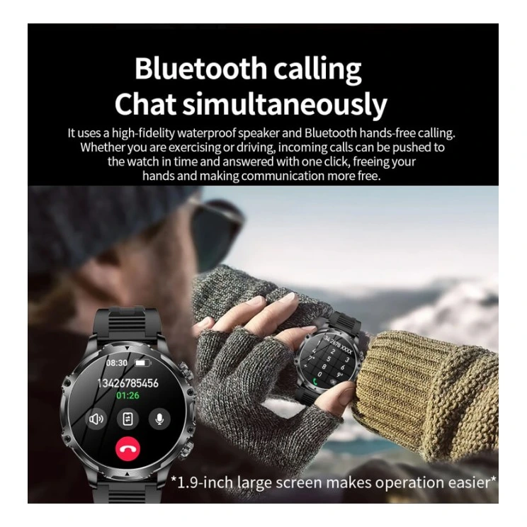 Smartwatch Microwear AK75 700mAh - Silver Steel