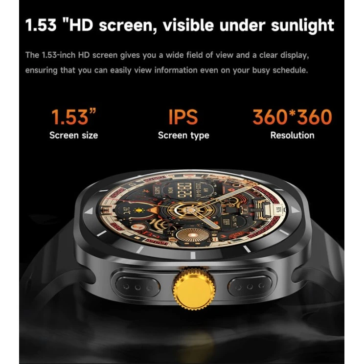 Smartwatch Microwear F7 - Black  Steel