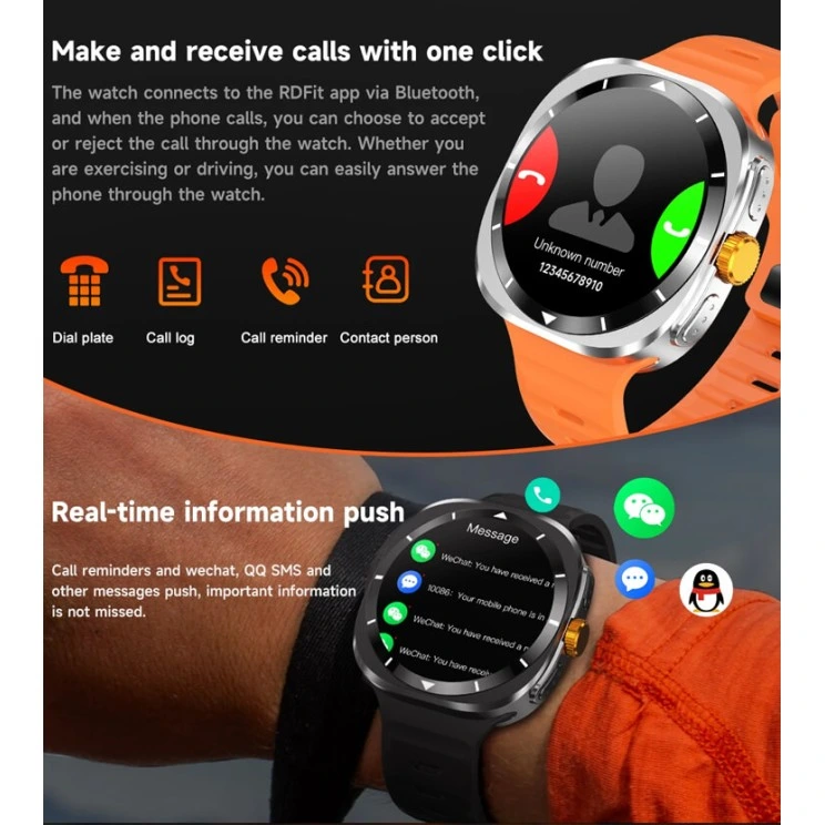Smartwatch Microwear F7 - Black  Steel