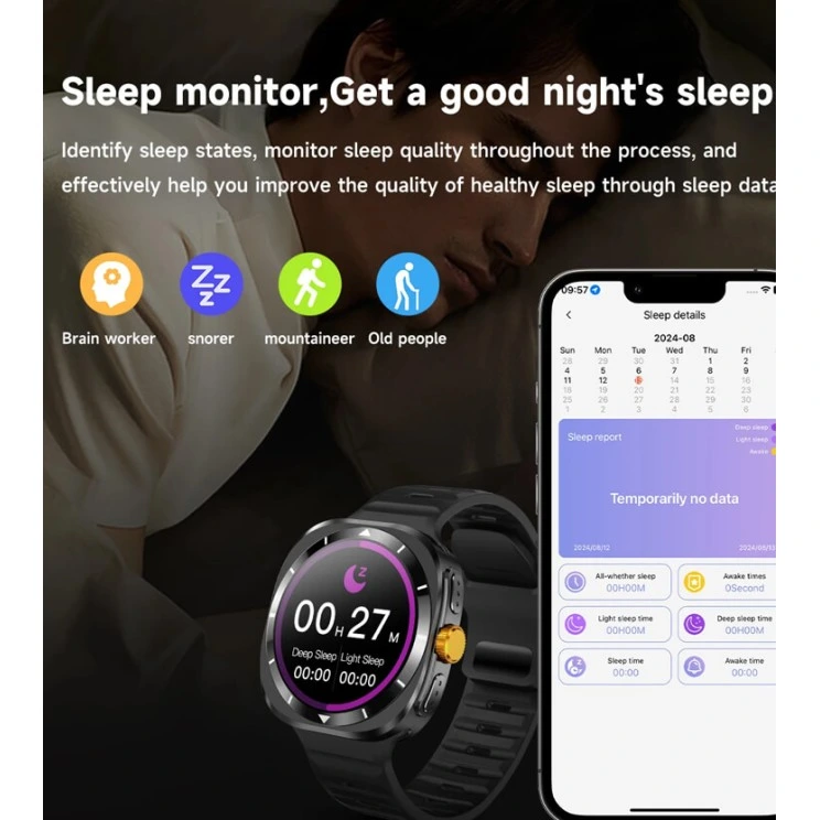 Smartwatch Microwear F7 - Black  Steel