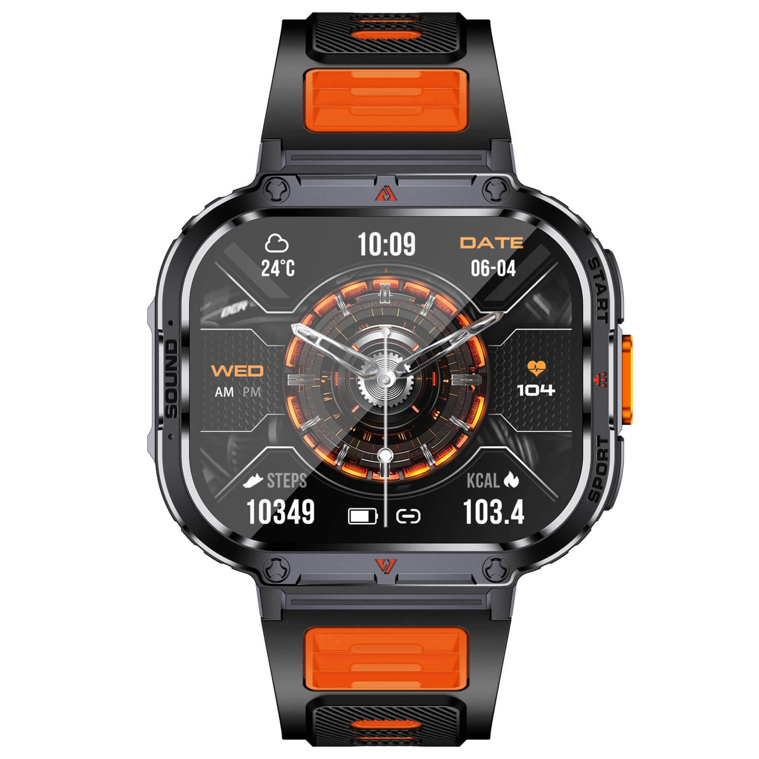 Smartwatch Microwear NX23 - Orange Black