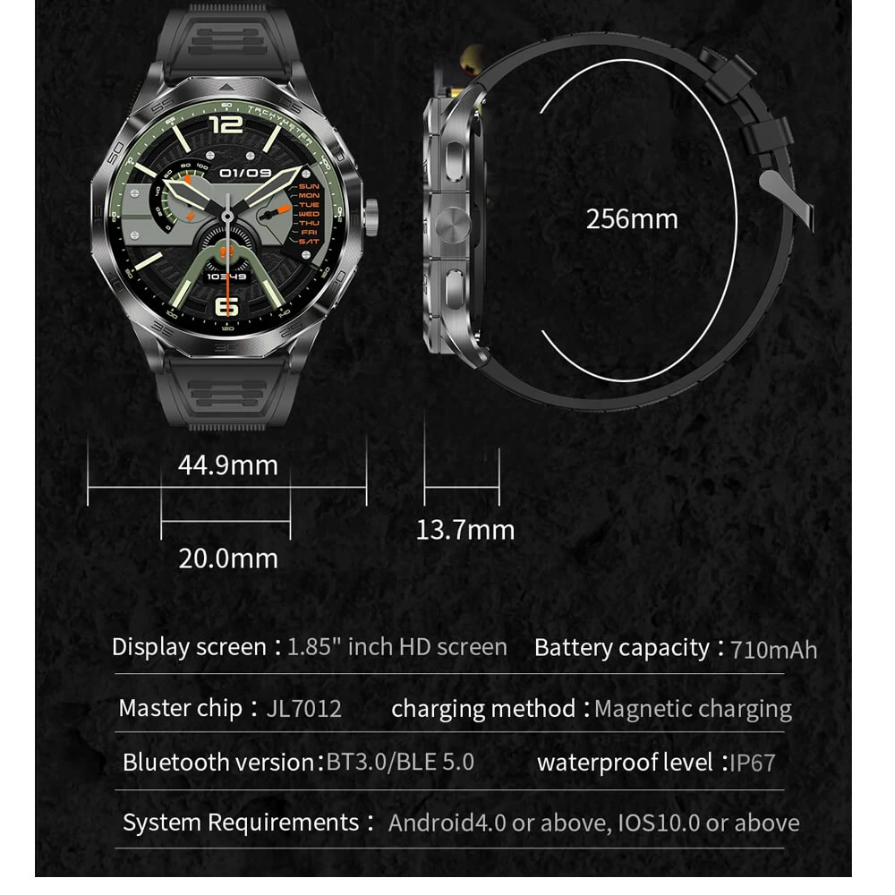Smartwatch Microwear DA23 - Black Silicone