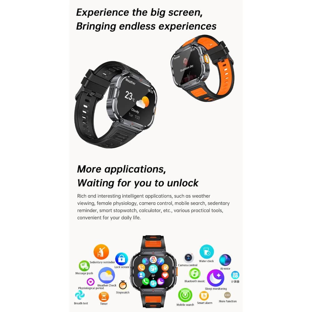 Smartwatch Microwear NX23 - Orange Black
