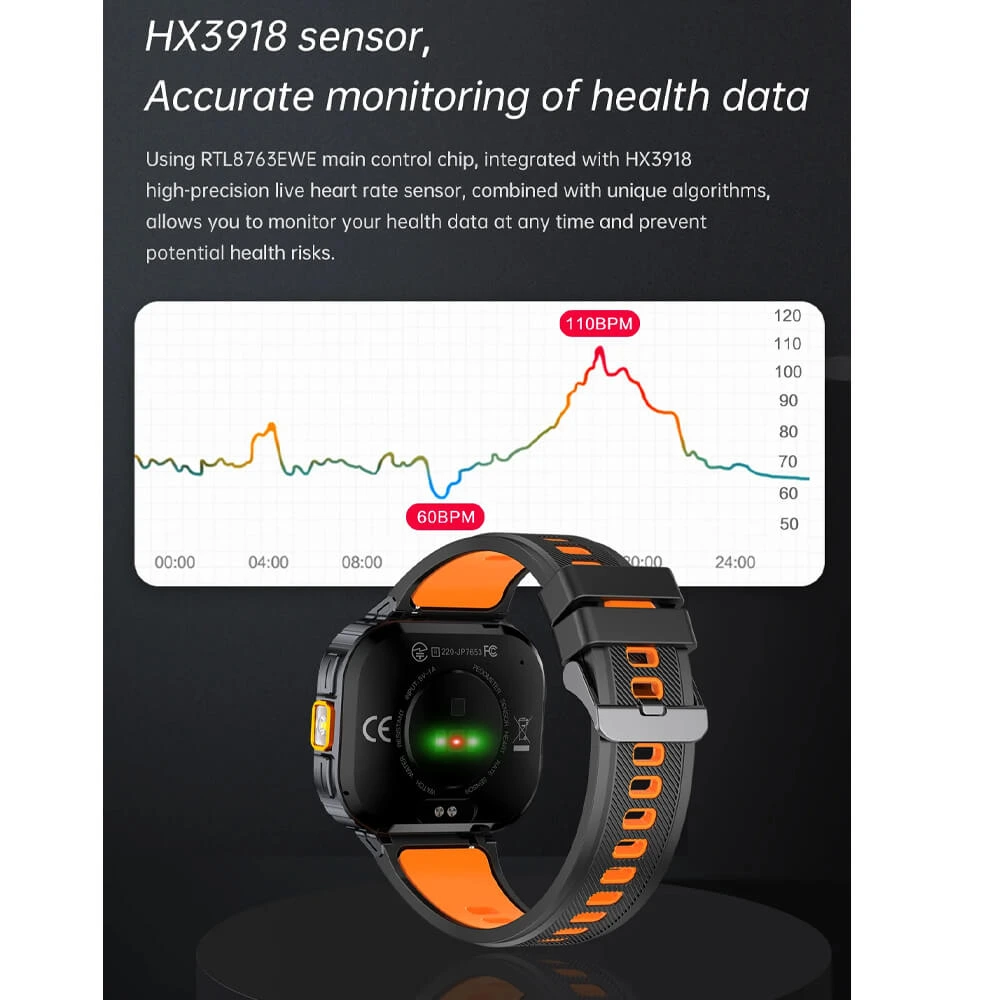 Smartwatch Microwear NX23 - Orange Black