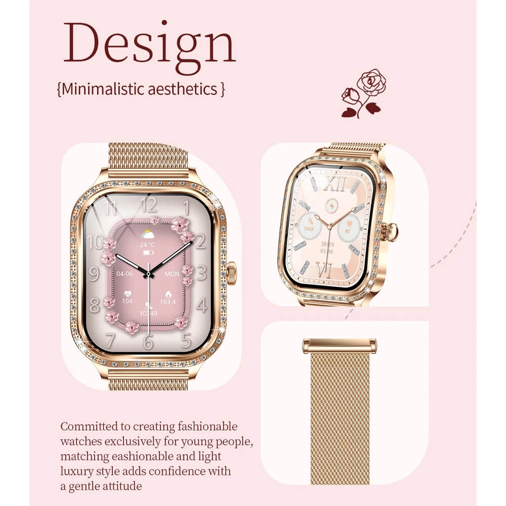 Smartwatch Microwear MK88 - Gold Steel