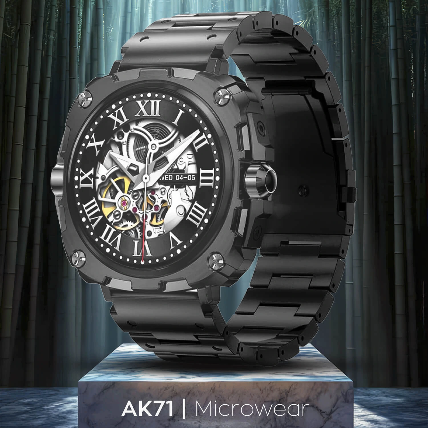 Smartwatch Microwear AK71 - Black  Steel