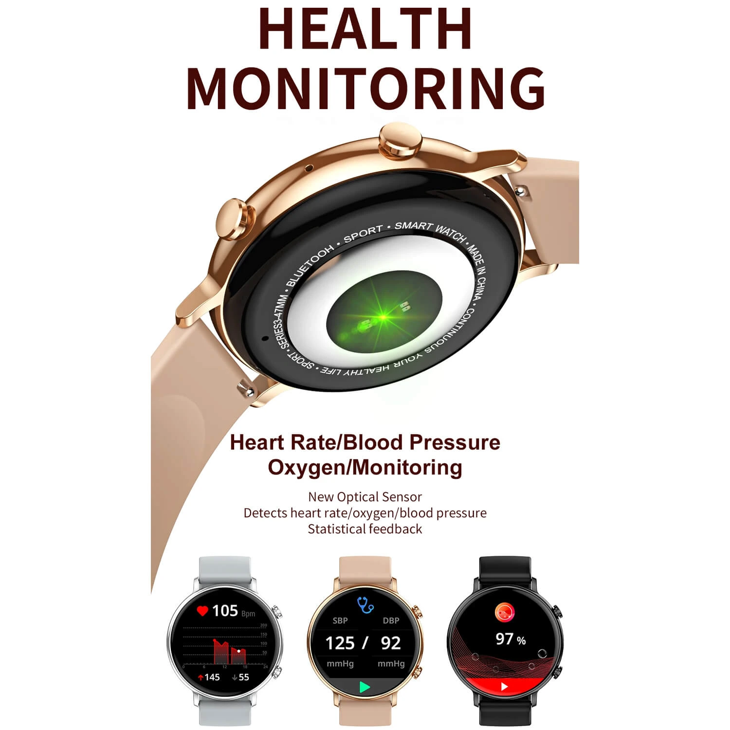 Smartwatch Microwear CY700 - Gold Steel