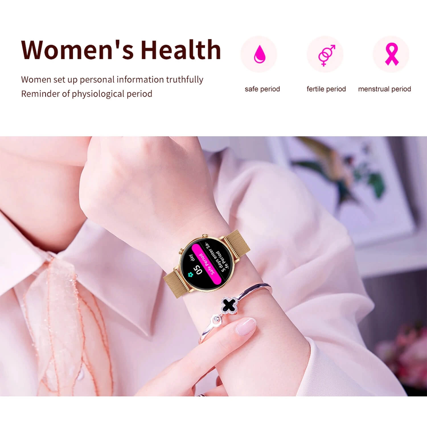 Smartwatch Microwear CY700 - Gold Steel