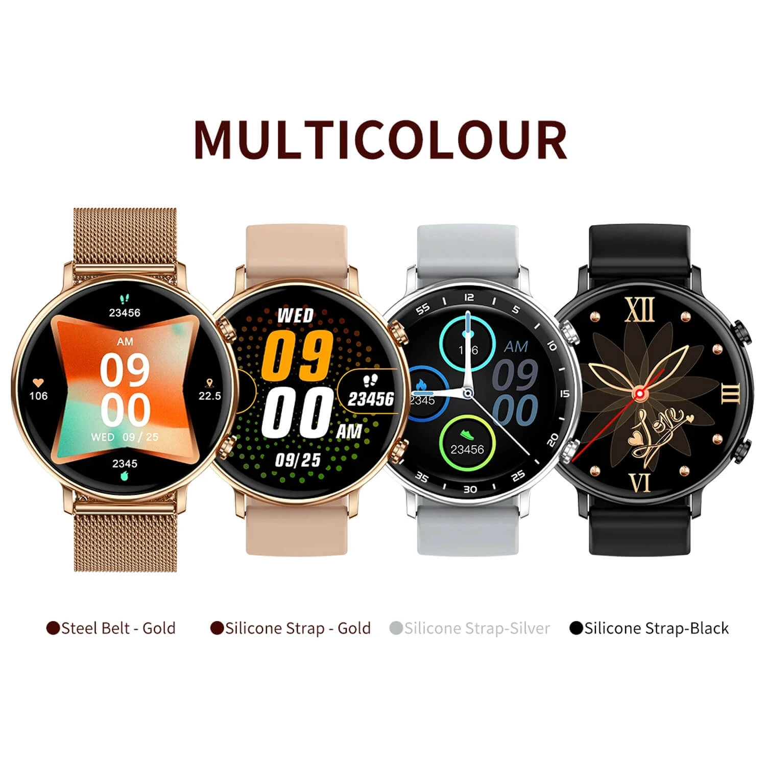 Smartwatch Microwear CY700 - Gold Steel