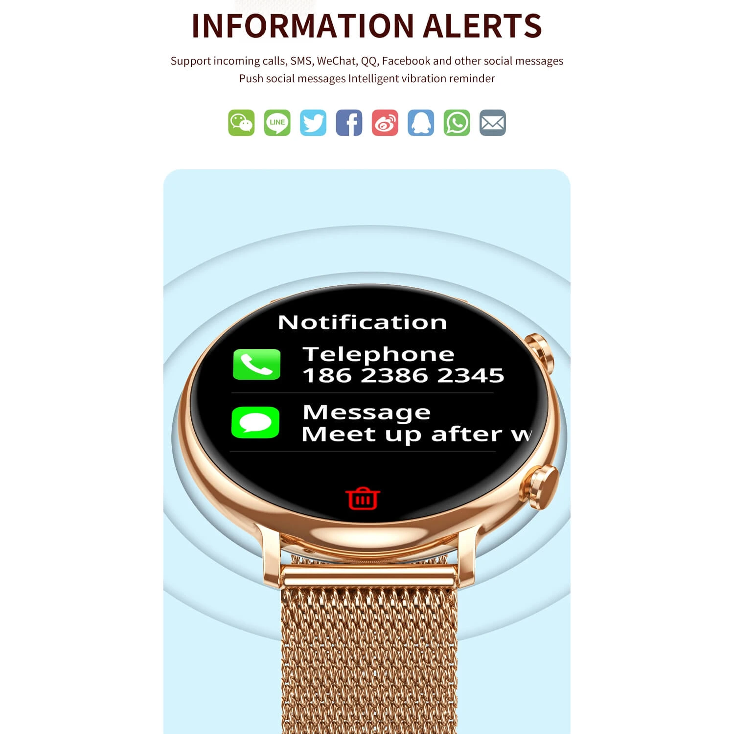 Smartwatch Microwear CY700 - Gold Steel