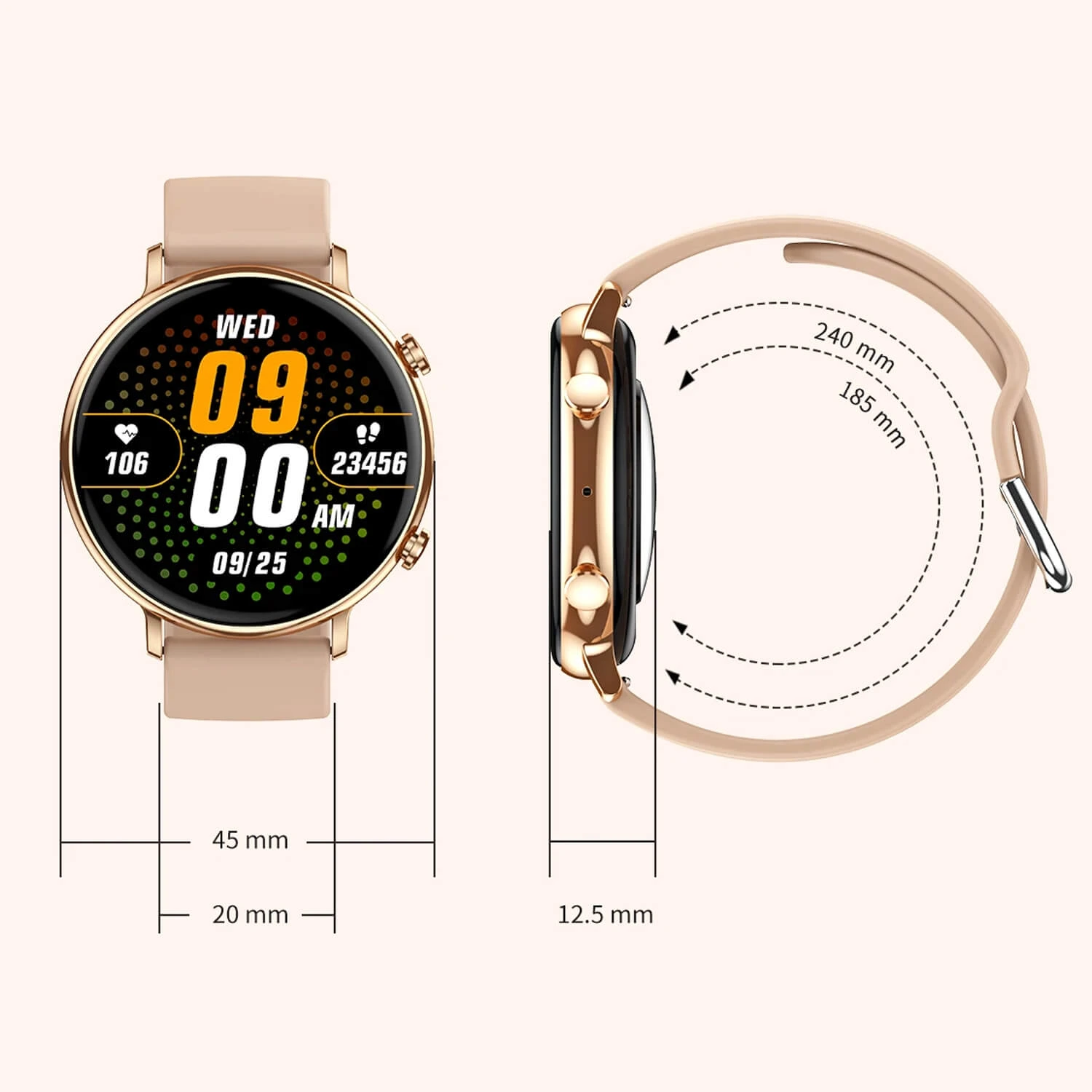 Smartwatch Microwear CY700 - Gold Steel