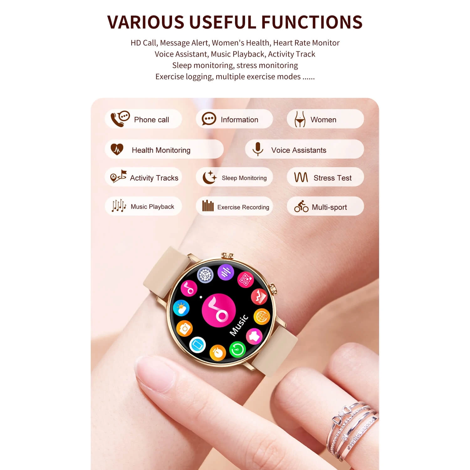 Smartwatch Microwear CY700 - Gold Steel