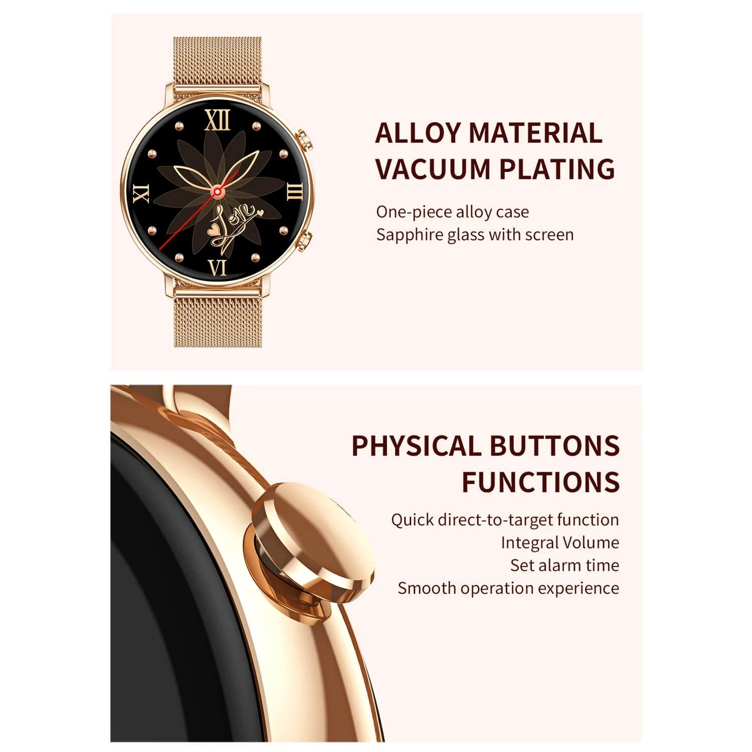Smartwatch Microwear CY700 - Gold Steel