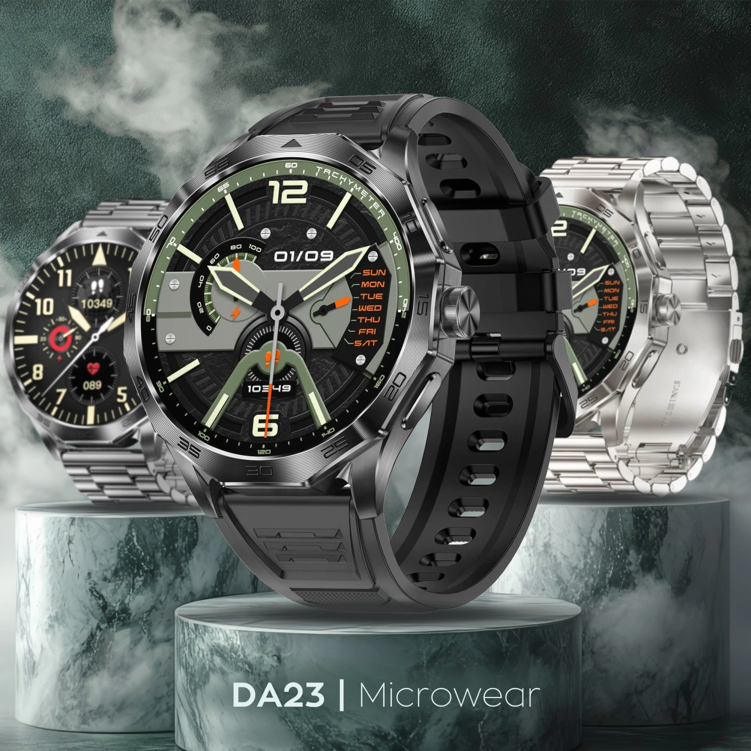 Smartwatch Microwear DA23 - Black Silicone
