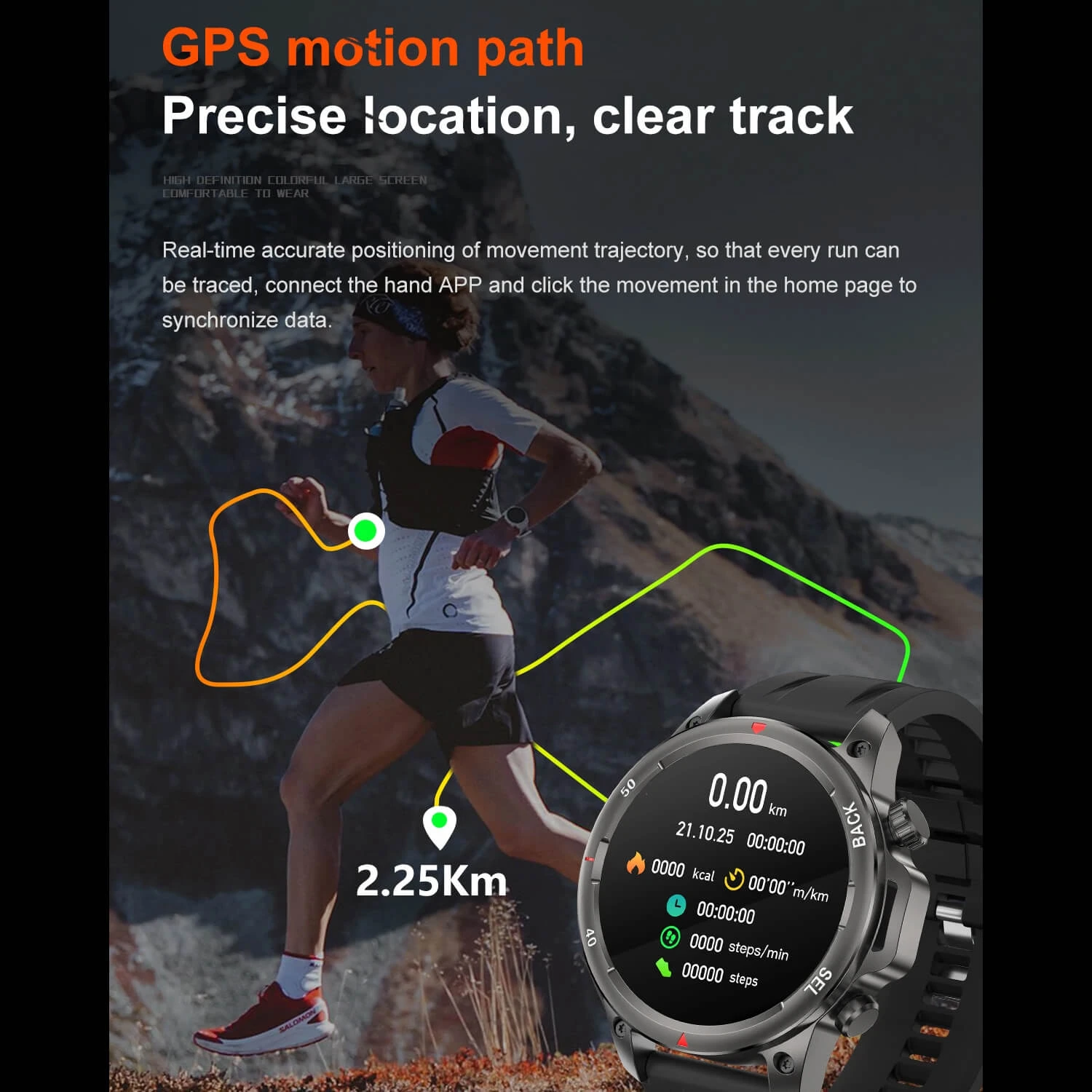 Smartwatch Microwear DK68 - Black Leather