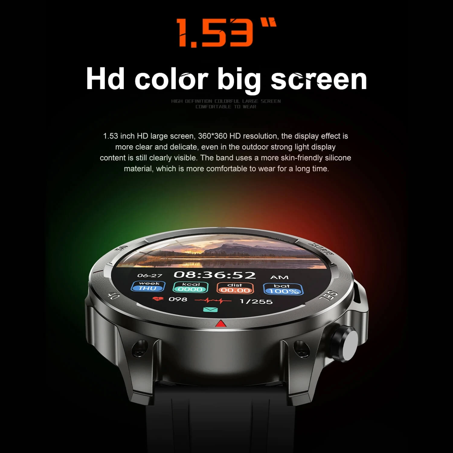 Smartwatch Microwear DK68 - Black Leather