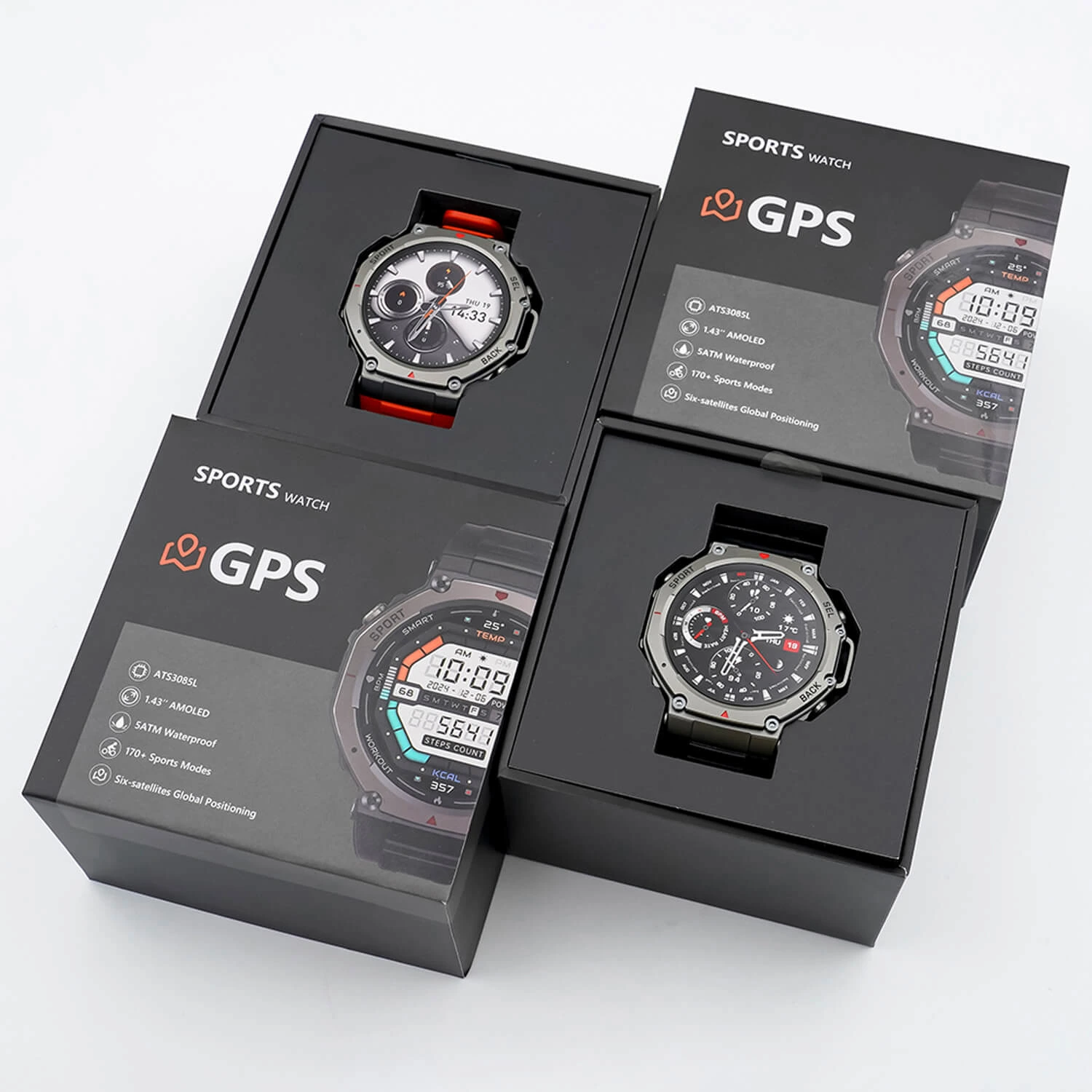 Smartwatch Microwear DM58 GPS - Red Ceramic Silicone