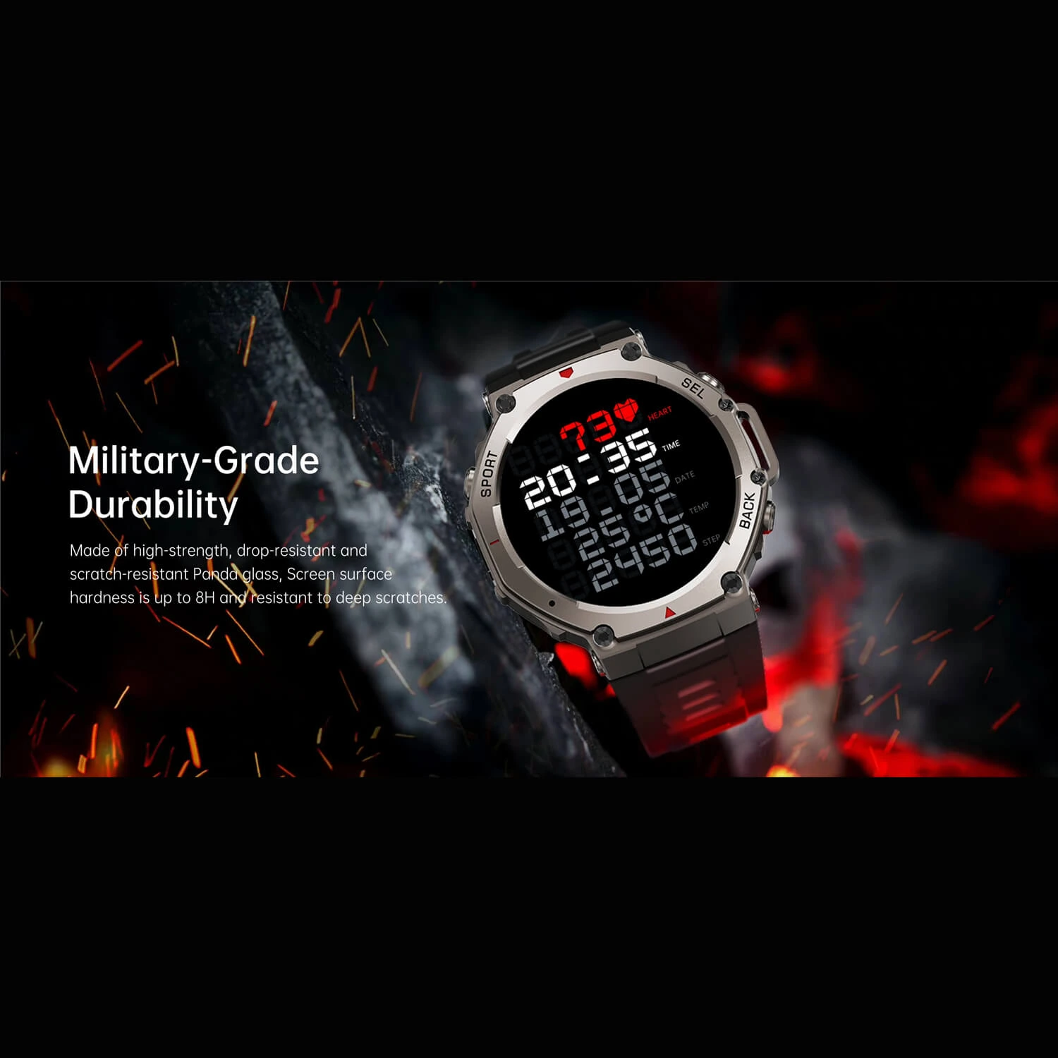 Smartwatch Microwear DM58 GPS - Red Ceramic Silicone
