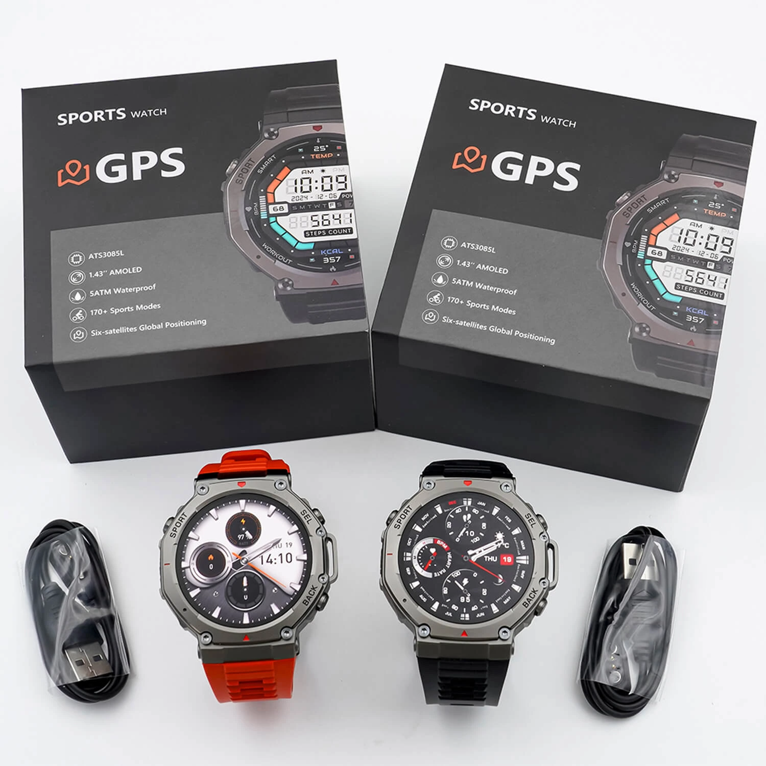 Smartwatch Microwear DM58 GPS - Red Ceramic Silicone