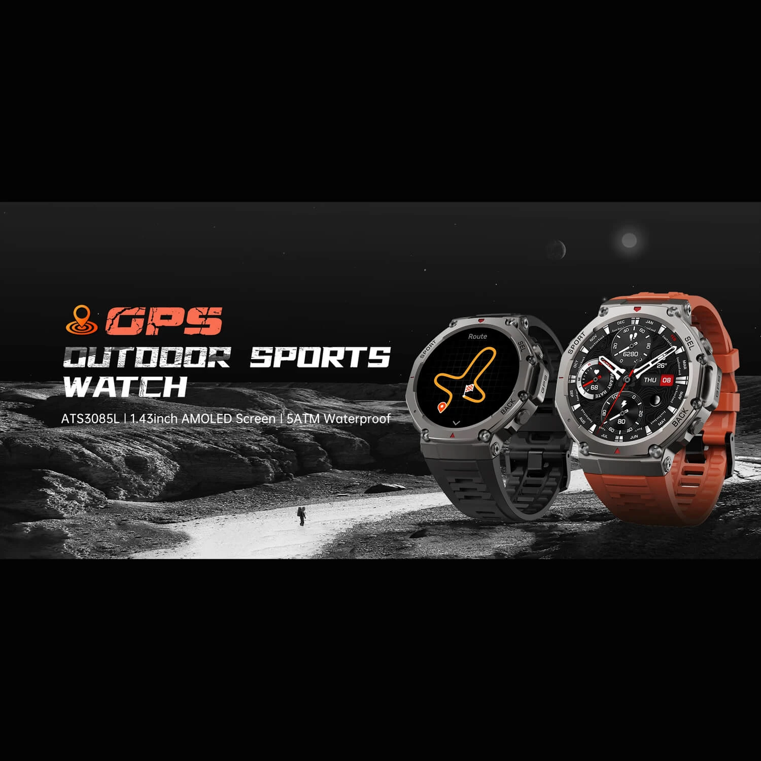 Smartwatch Microwear DM58 GPS - Red Ceramic Silicone