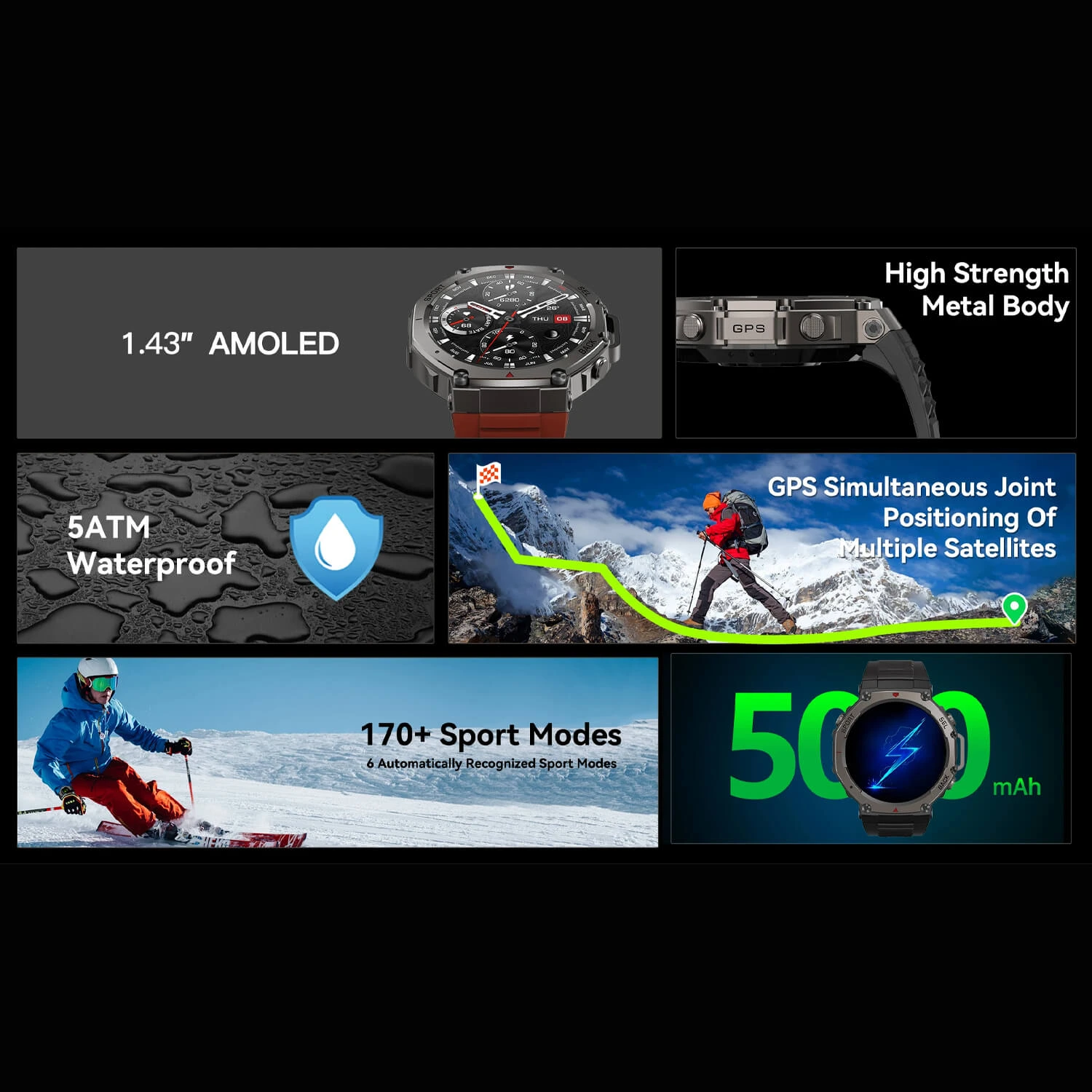 Smartwatch Microwear DM58 GPS - Red Ceramic Silicone