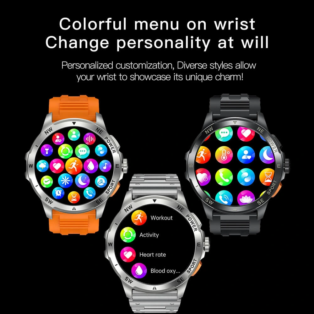 Smartwatch Microwear AK77 - Black Steel