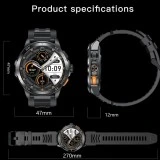 Smartwatch Microwear AK77 - Black Steel