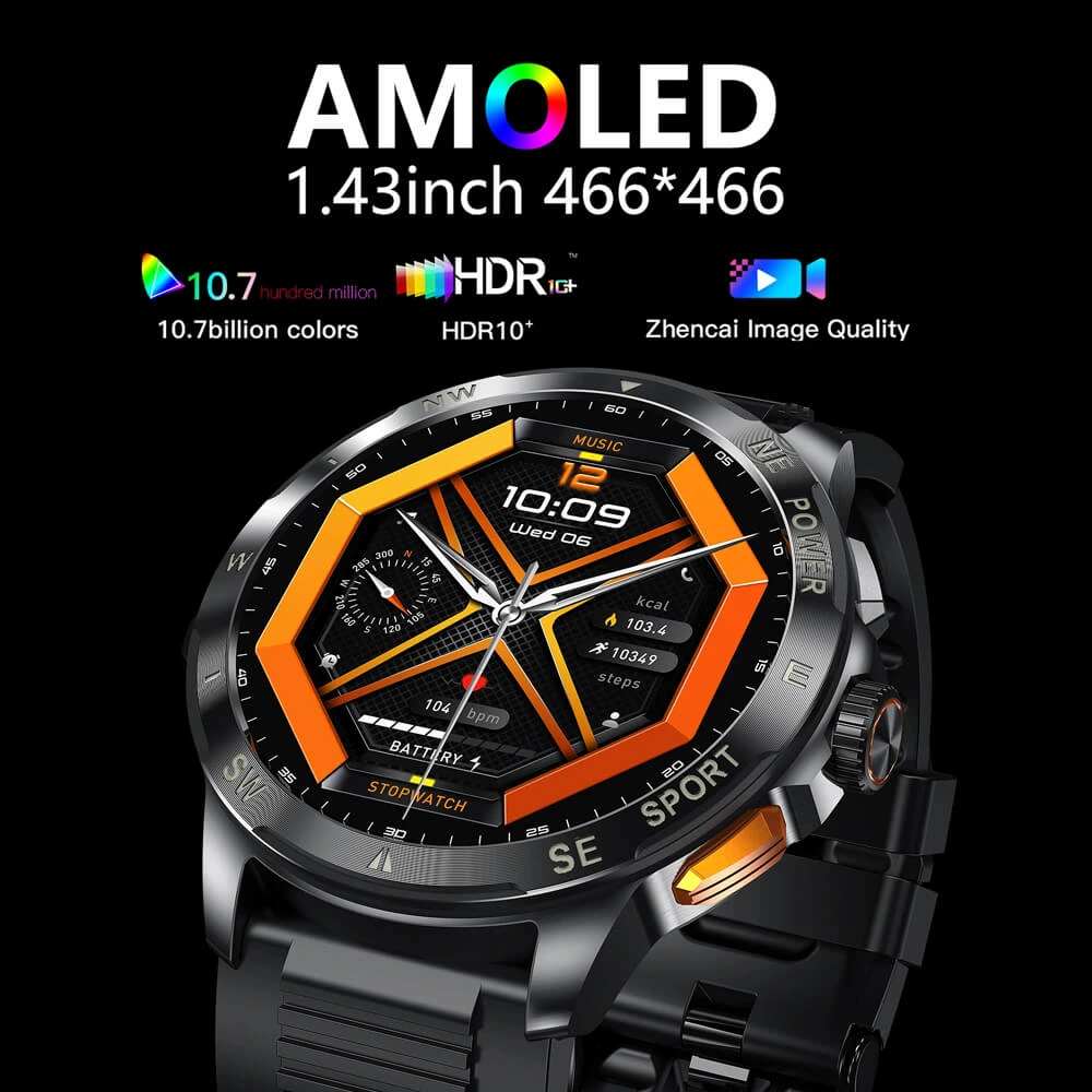 Smartwatch Microwear AK77 - Black Steel