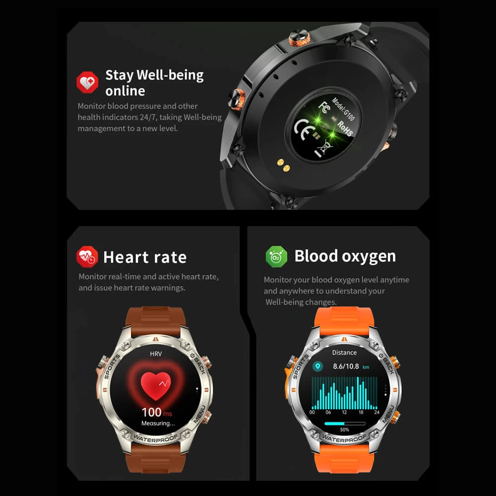Smartwatch Microwear G100 GPS  - Black