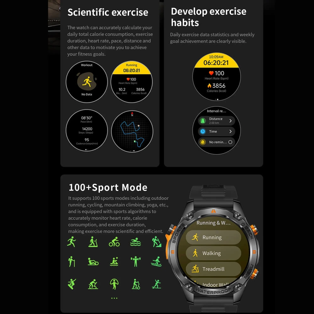 Smartwatch Microwear G100 GPS  - Black