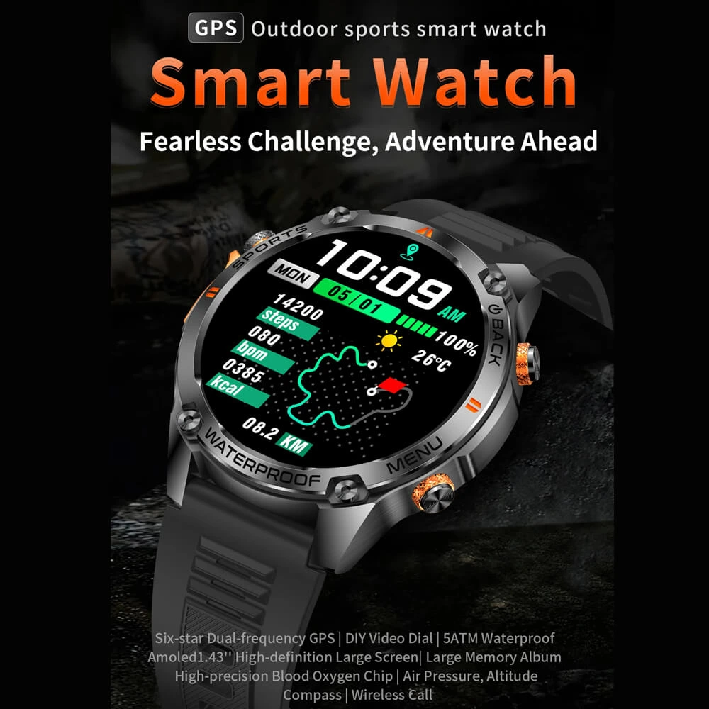 Smartwatch Microwear G100 GPS  - Black