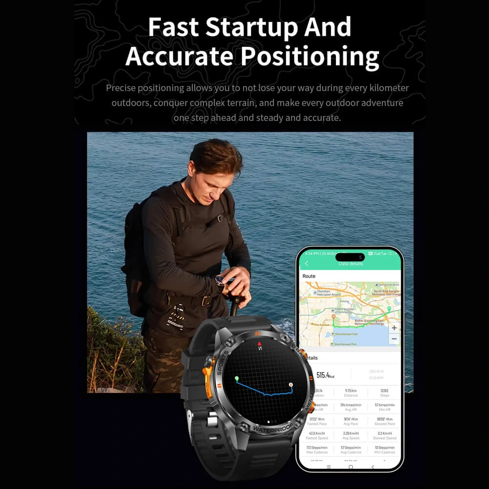 Smartwatch Microwear G100 GPS  - Black