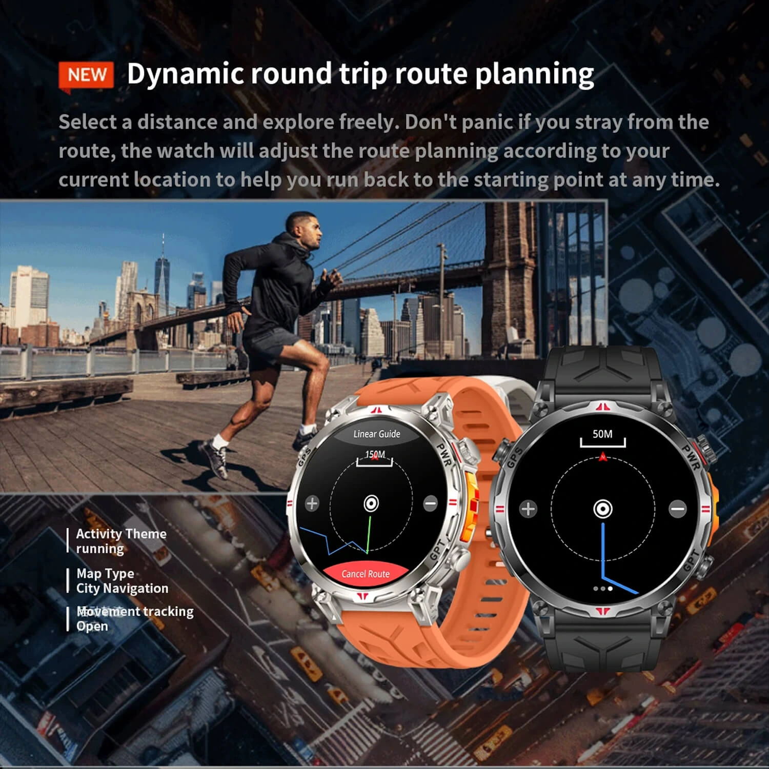 Smartwatch Microwear KC93 - Black Silicone