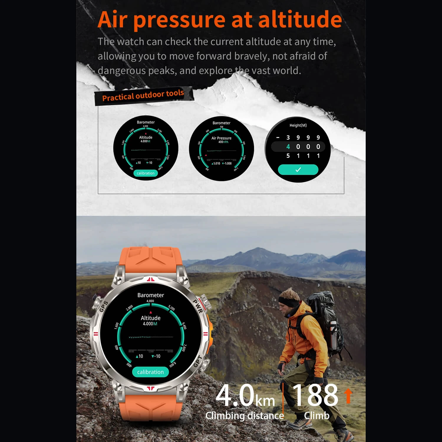 Smartwatch Microwear KC93 - Black Silicone