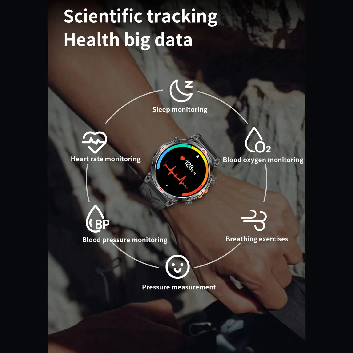 Smartwatch Microwear KC93 - Black Silicone