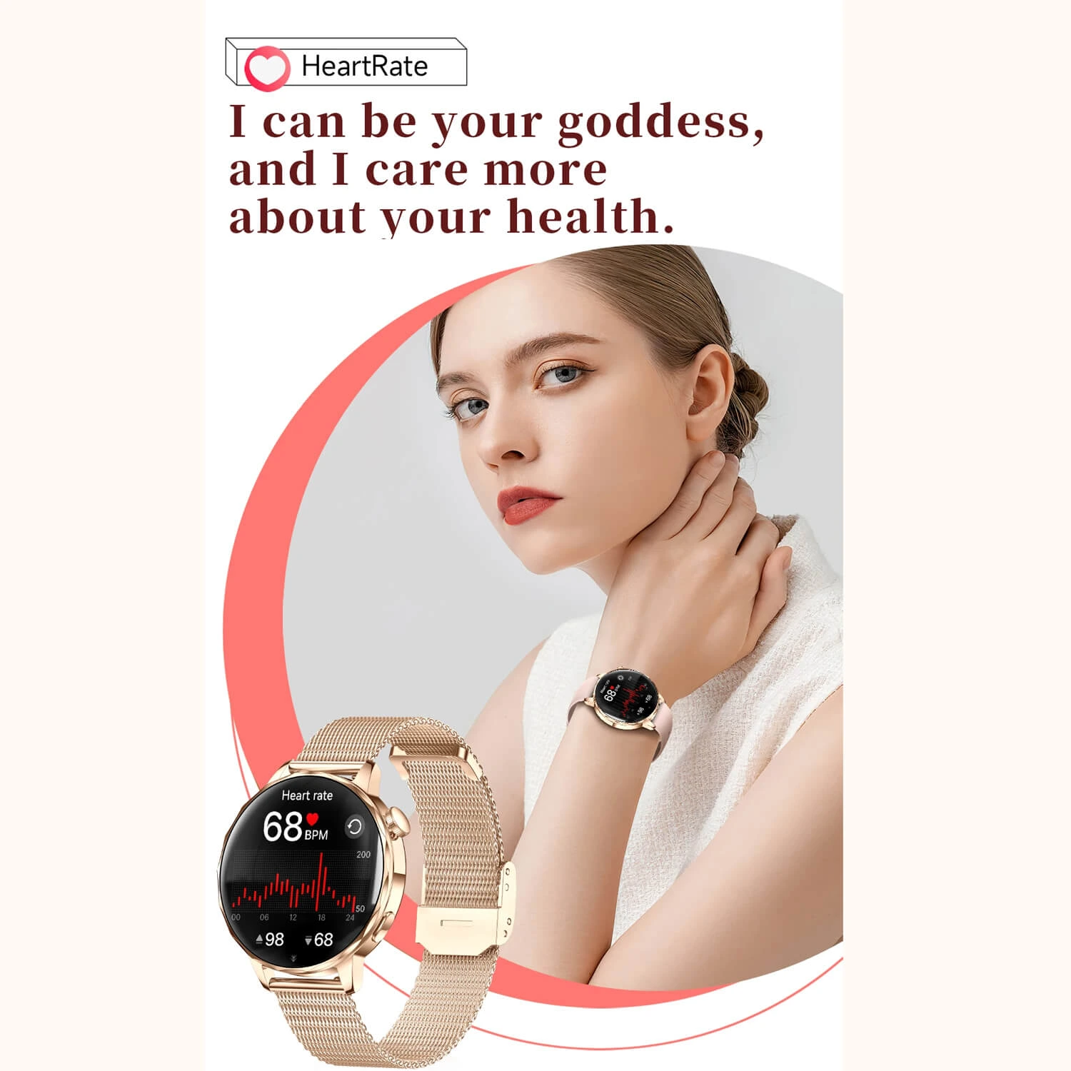 Smartwatch Microwear I220 - Gold Steel