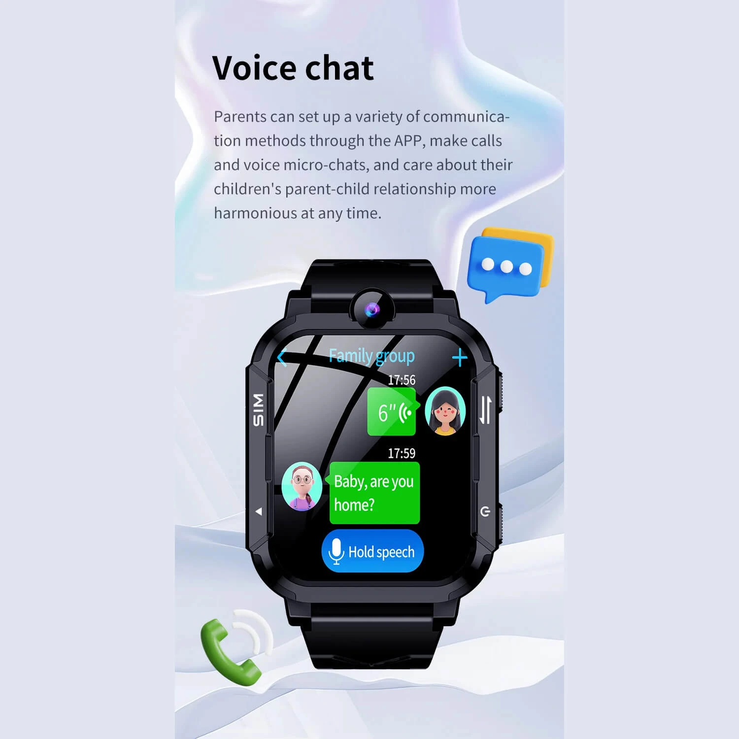 Smartwatch Microwear Y86 4G GPS WIFI - Black Silicone