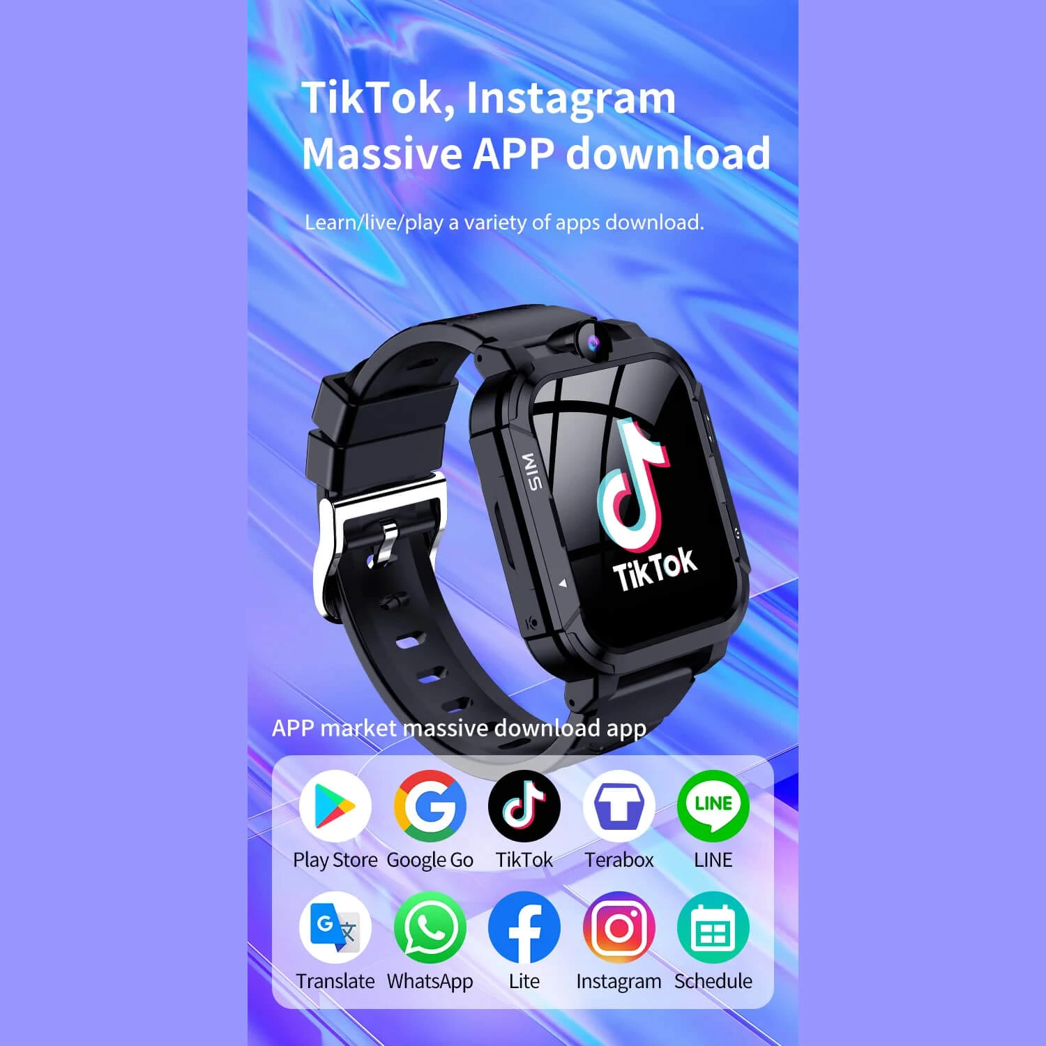 Smartwatch Microwear Y86 4G GPS WIFI - Black Silicone
